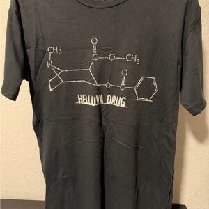 Helluva Drug Black Graphic T-Shirt with Chemical Structure Design